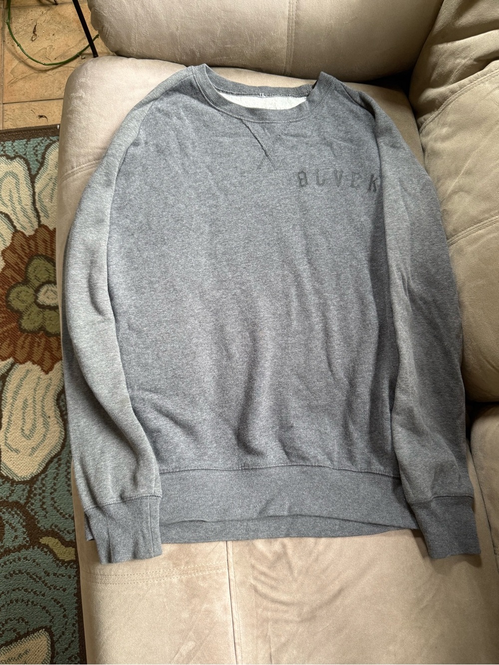 Black Scale Women’s Gray Cotton Oversized Crewneck Sweatshirt